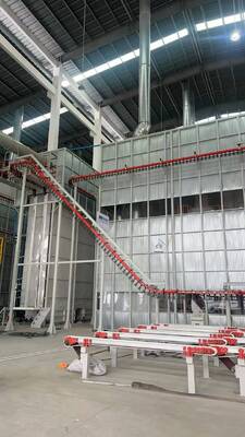 Recycle System Big Cyclone Chain Speed Adjustable Vertical Powder Coating Line for Aluminum Profiles