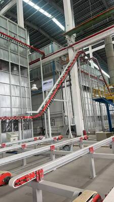 Big Cyclone Recycle System Vertical Powder Coating Line for Aluminum Profiles