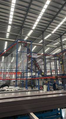 Conveying System Vertical Powder Coating Line High-performance for Aluminum Profiles