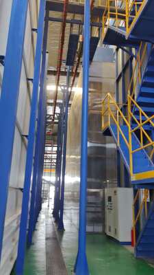 Chemical Water Spraying System Aluminum Profiles Vertical Powder Coating Line