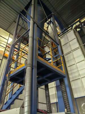 Smooth Loading System Aluminum Profiles Vertical Powder Coating Line