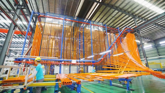 Ligne de production de revêtement en poudre pour le traitement de surface de profilés d'aluminium de ABD